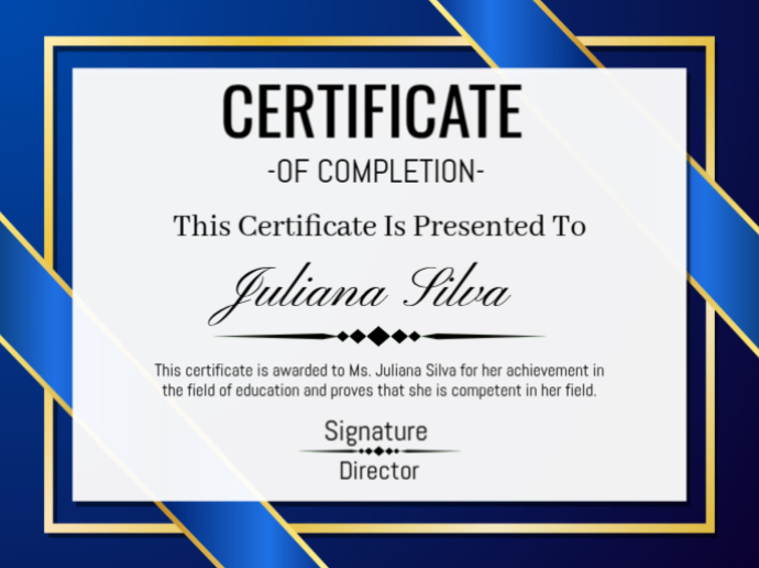 Certificate of completion award poster Template | PosterMyWall
