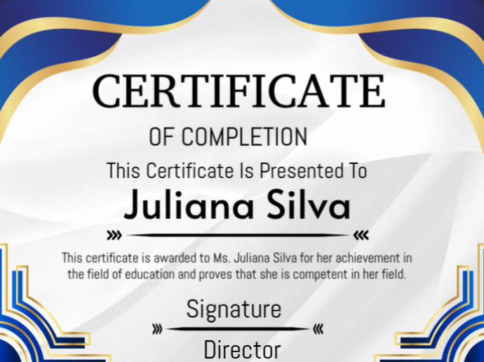 Certification Poster Example Certificate of completion award poster Template | PosterMyWall