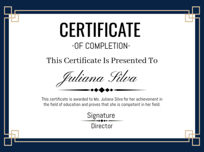 Certificate of completion award poster Template | PosterMyWall