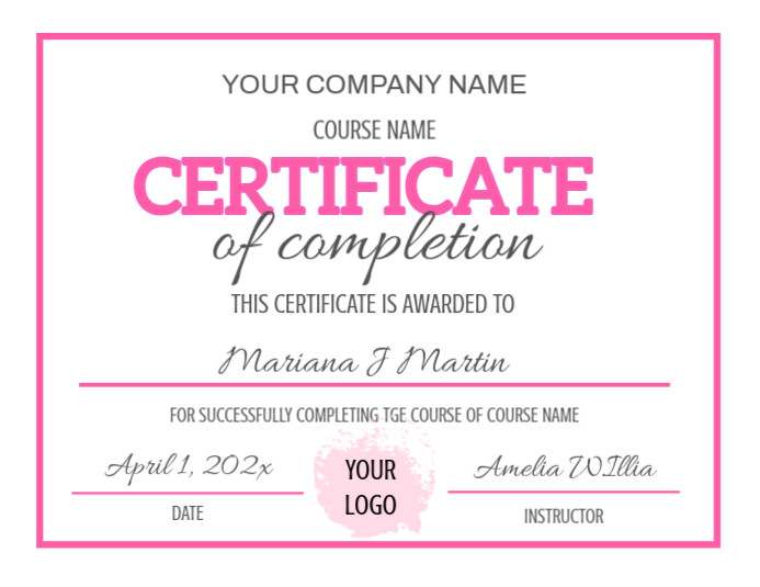 Certificate of Completion Flyer (US Letter) template