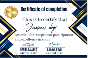 Certificate of completion Etiket template