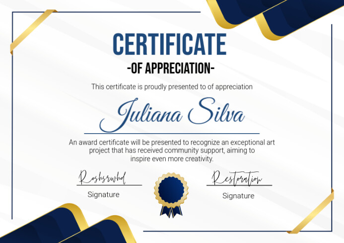 Certificate of completion A4 template