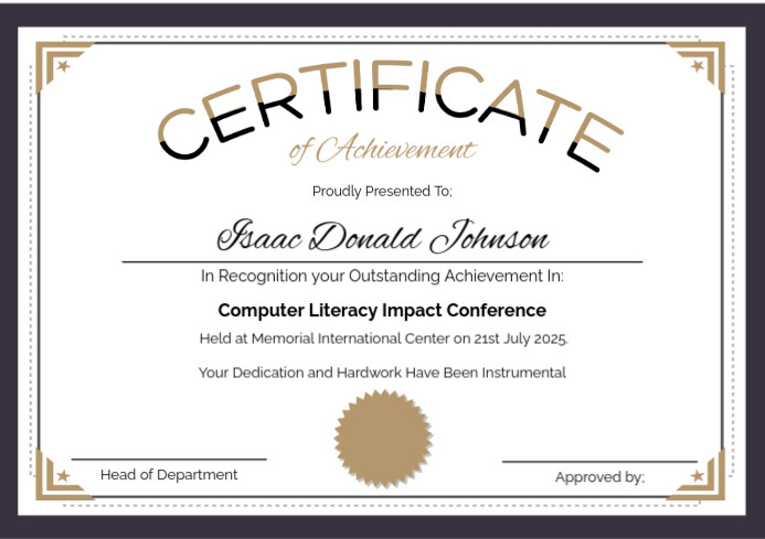Certificate Of Completion A4 template