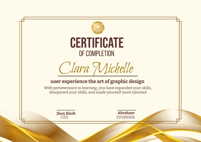 Plantilla de Certificate Of Completion | PosterMyWall