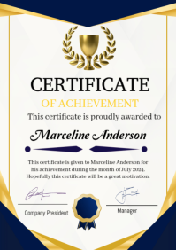 Certificate of completion A4 template