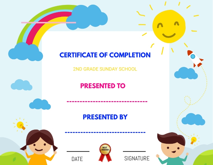 Certificate Of Completion Templates For Kids