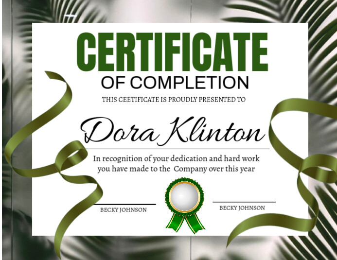 Modèle Certificate of completion green flyer (Us letter) | PosterMyWall