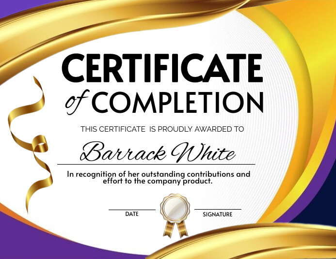 Certificate of Completion White Flyer template
