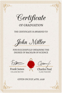 certificate of graduation Poster template