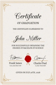 certificate of graduation Poster template
