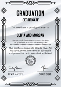 White Graduation Certificate A4 Template