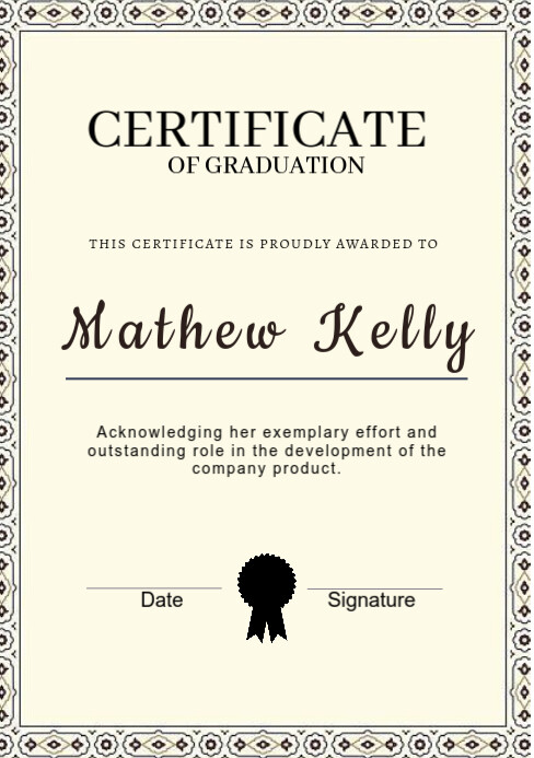 Certificate of graduation template | PosterMyWall