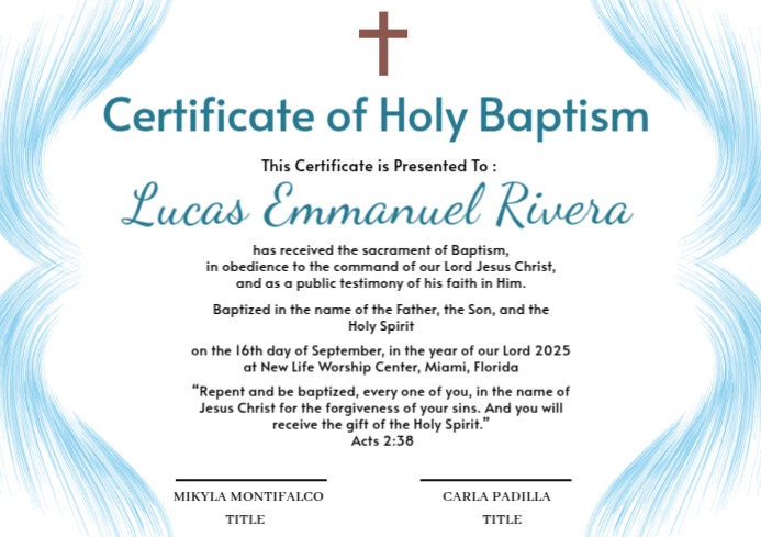 Copy of Certificate of Holy Baptism | PosterMyWall