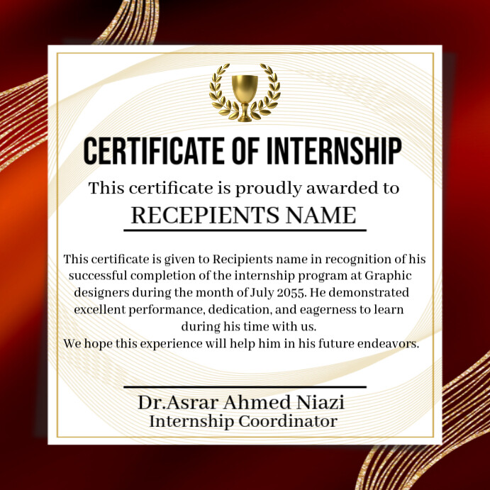 Certificate of internship Template | PosterMyWall