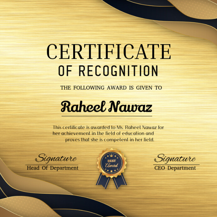 Certificate of internship Instagram Plasing template