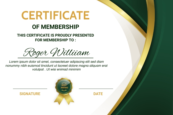 Copy of CERTIFICATE OF MEMBERSHIP | PosterMyWall