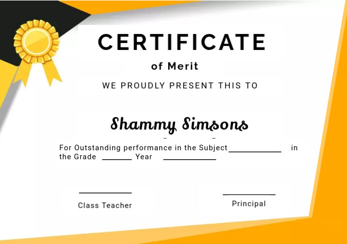 certificate of merit in a subject school Ithempulethi | PosterMyWall