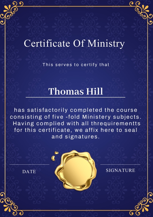 Image 9 for Free Ordination Certificate Template