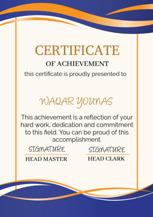 Certificate of occupancy A4 template