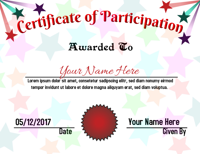 Uber Die Teilnahmebestatigung Vorlage Postermywall