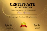 Certificate of Participation Label template