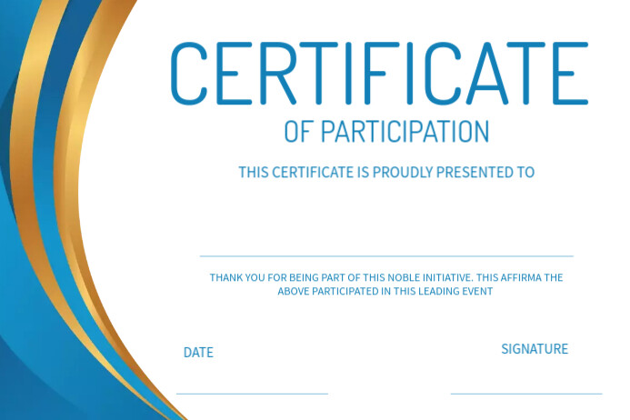 Participaction Poster Certificate of Participation Template | PosterMyWall