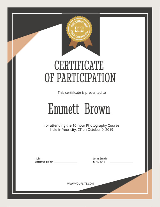 Certificate of Participation Portrait Template | PosterMyWall Certificate of Participation Portrait Template | PosterMyWall