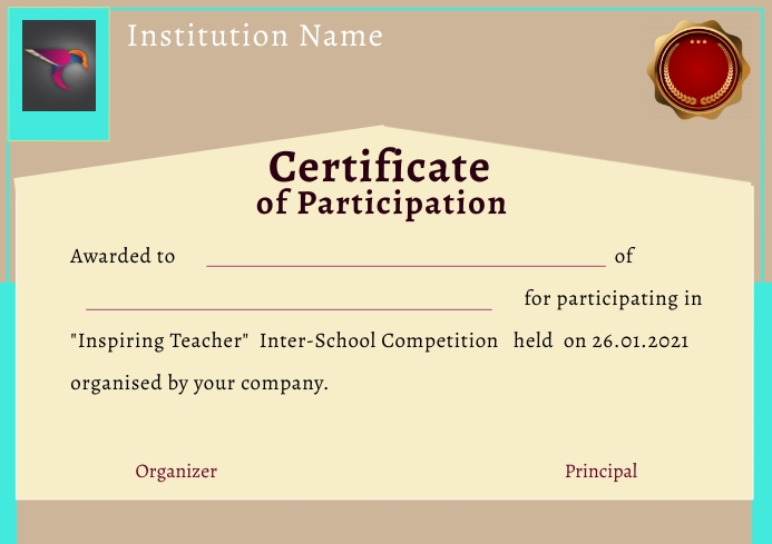 certificate of participation r2 A4 template