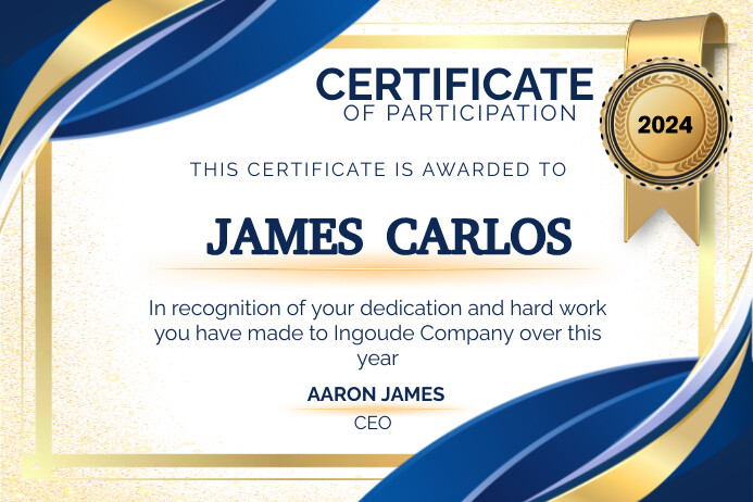 Certificate of Participation template design | PosterMyWall