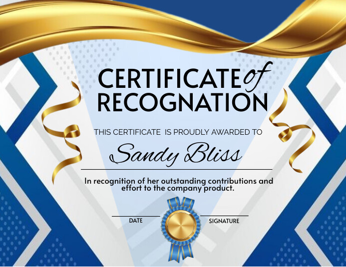 Free Template For Certificate Of Recognition