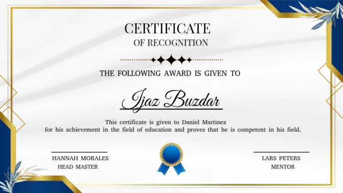 Certificate Of Recognition Template | PosterMyWall