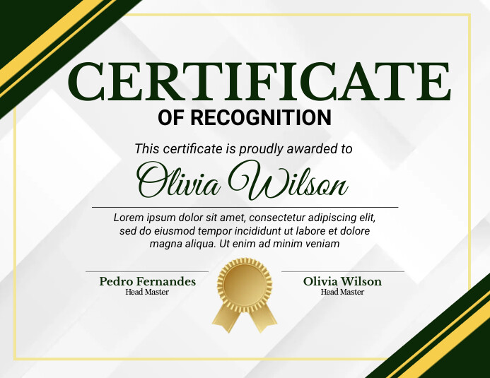 Certificate Of Recognition Template | PosterMyWall