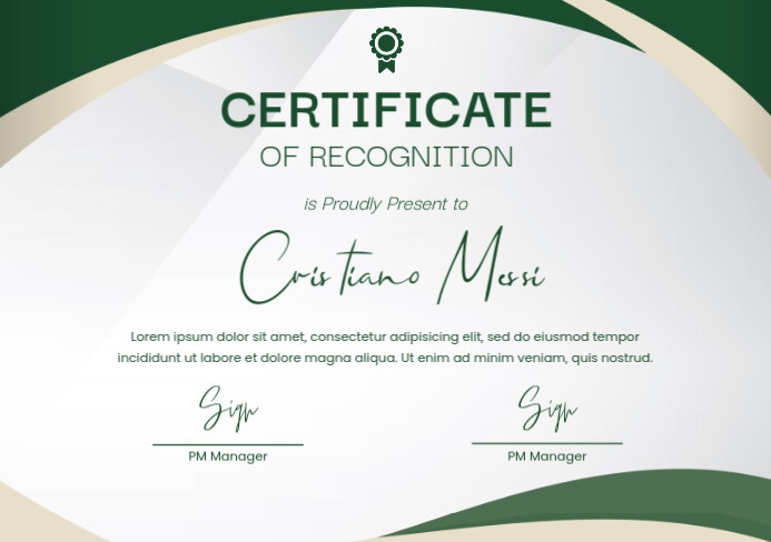 Recognition Card Design Example Plantilla de Certificate of Recognition Design Template | PosterMyWall
