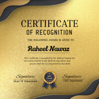 Certificate of recognition Instagram Post template