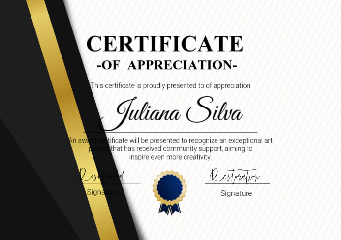 certificate of recognition A4 template
