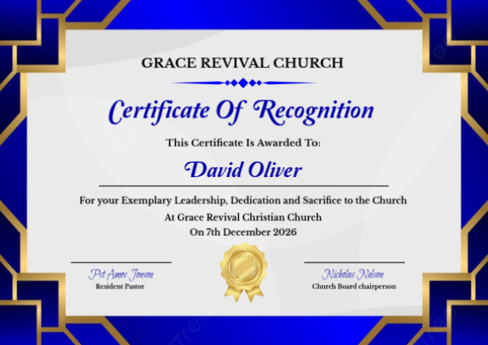 Certificate Of Recognition Template | PosterMyWall