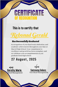 Certificate of recognition template design