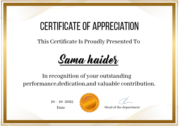 Certificate of recognitions A5 template