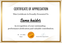 Certificate of recognitions A5 template