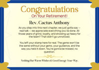 Certificate of Retirement A6 template