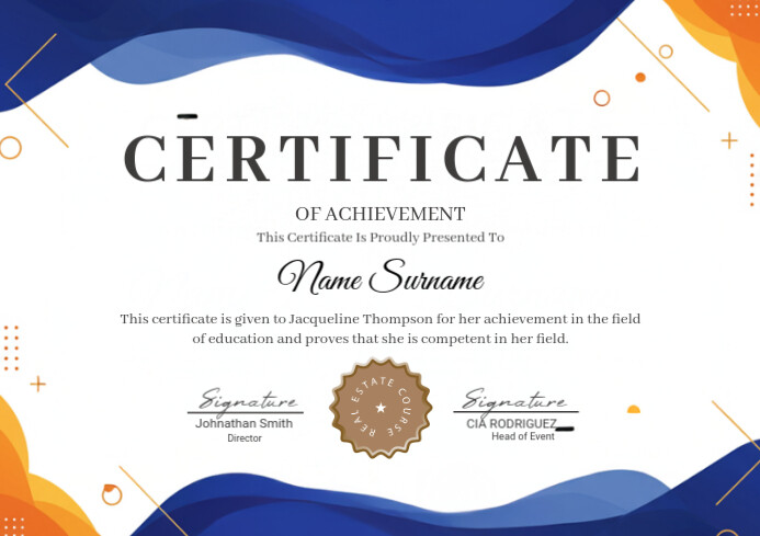 Certificate Template A4