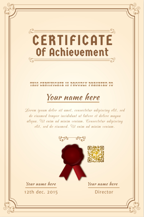 Certification Poster Example Certificate template - With a ribbon | PosterMyWall