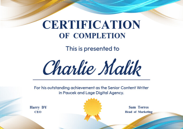 Certification Poster Example Certification Achievement Template | PosterMyWall