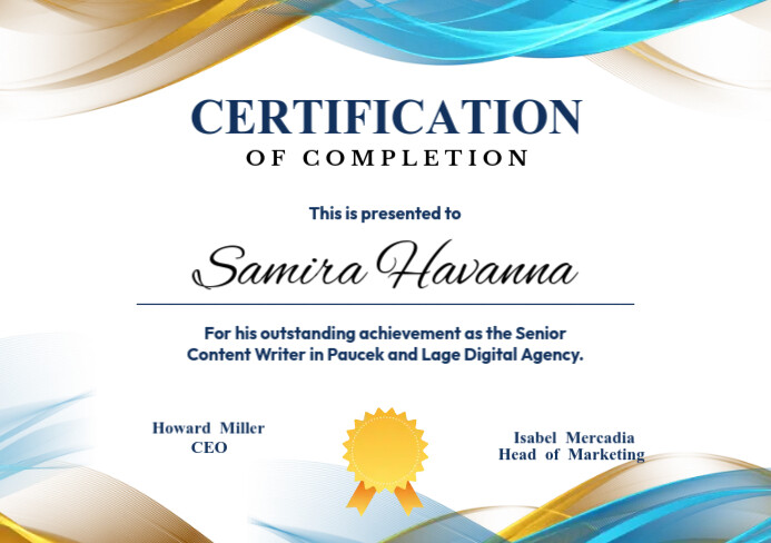 Copy of Certification Of Completion | PosterMyWall