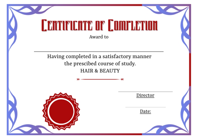 Copy of CERTIFICATION OF COMPLETION | PosterMyWall