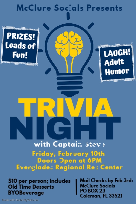 Trivia Night Poster template