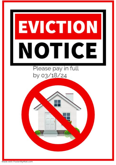 Eviction notice sign board PosterMyWall Eviction notice sign board PosterMyWall