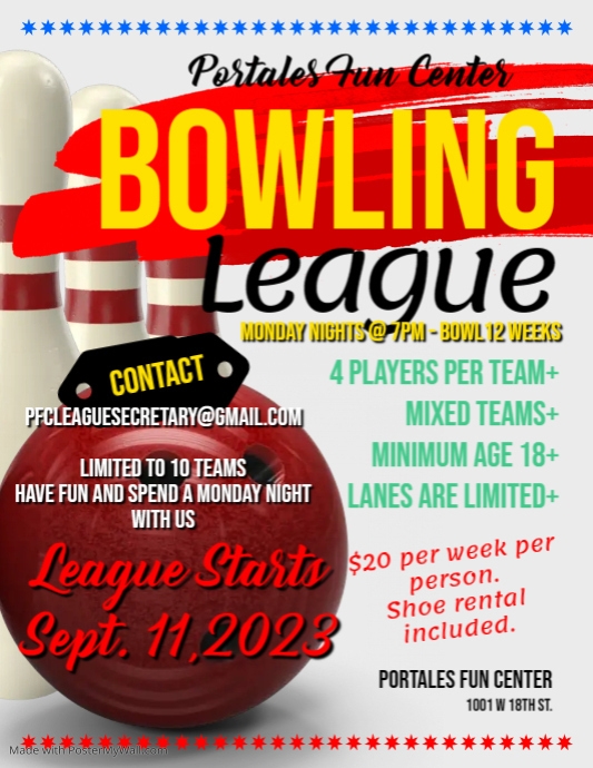 Bowling League Flyer PosterMyWall