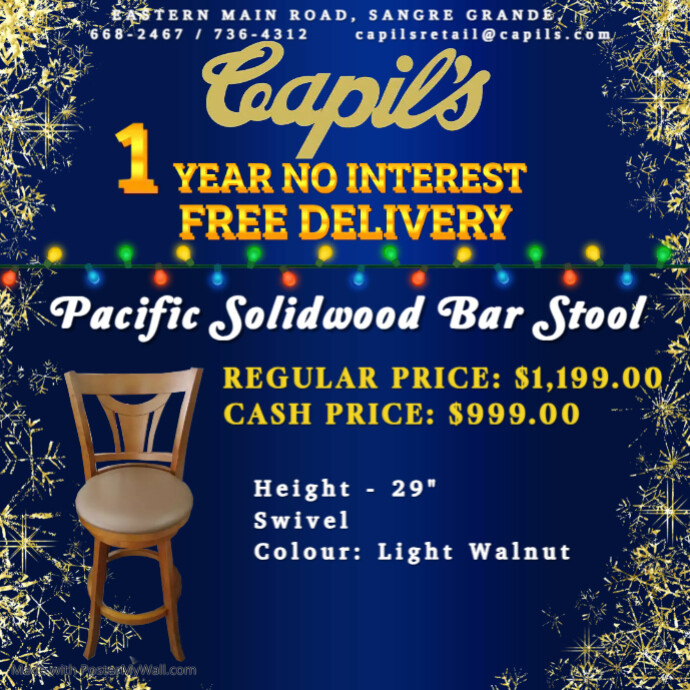 Pacific Bar Stool Christmas PosterMyWall