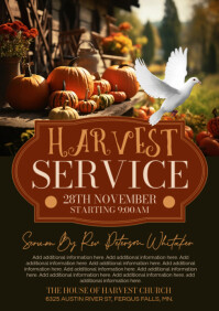 Black Harvest Church Service A3 Template
